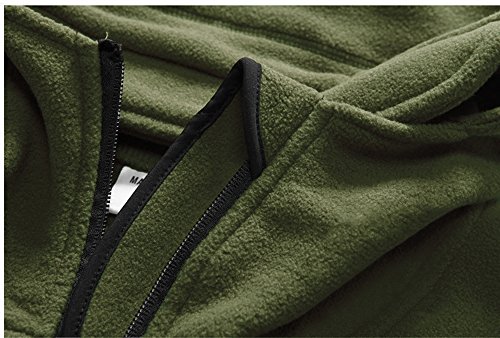 TACVASEN Herren Fleecejacke Military Outdoor Winddichte Jacke mit Kapuze – Bild 5