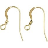 10pcs Adabele Real 1/20 14K Gold Filled Flat Fish Earring Hooks 19mm Dangle Non Tarnish Ear Wire (0.6mm/22 Gauge) for DIY Earrings Jewelry Making JK1-L6