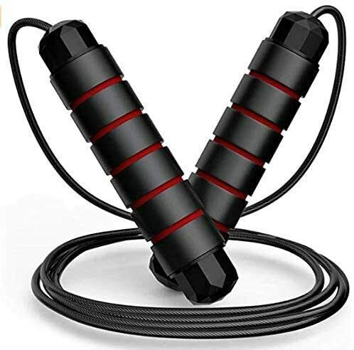 Skipping Rope with Ball Bearings Rapid Speed Jump Rope Cable and 6” Memory Foam Handles Ideal for Aerobic Exercise and Fitness Gym