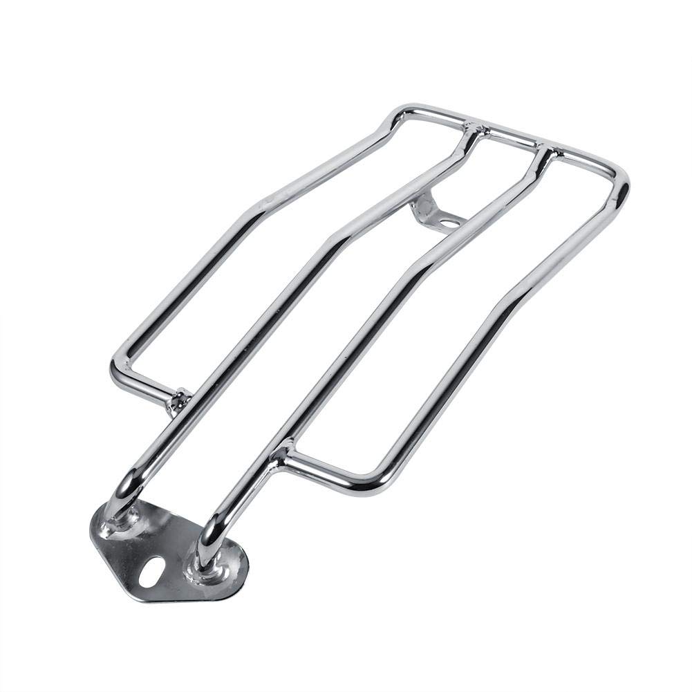 Motorcycle Solo Seat Rear Luggage Rack, Keenso Rear Rack Plated Luggage Support Shelf for Solo Seat for XL883/1200(Silver) Luggage Rack Luggage Rack Motorbike Rack