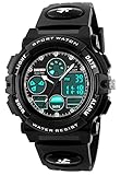Kid Watch 50M Waterproof Sport LED Alarm Stopwatch Digital Child Quartz Wristwatch for Boy Girl Black