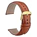 WOCCI Untextured Leather Watch Strap with Gold Buckle, 18mm 20mm 22mm Watch Band Bracelet for Men Women