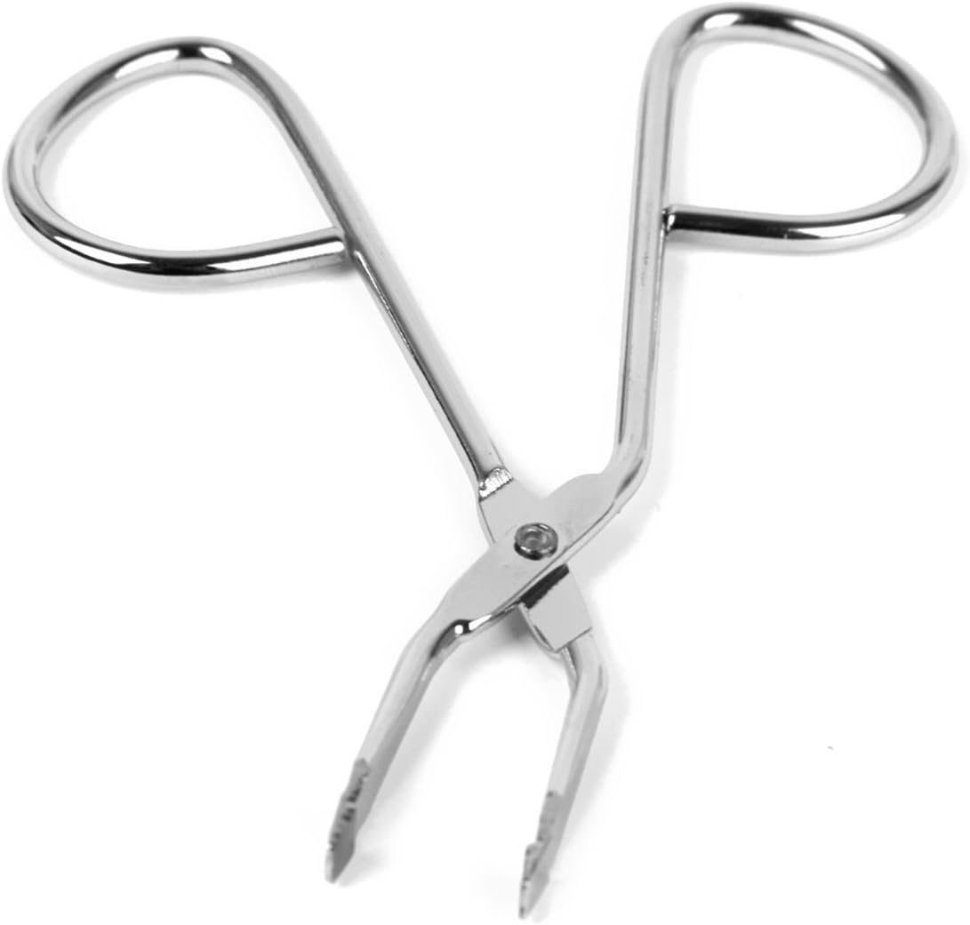 Eyebrow Tweezer Stainless Steel Scissors Shaped Slant Tip Tweezer Clip - Image 5