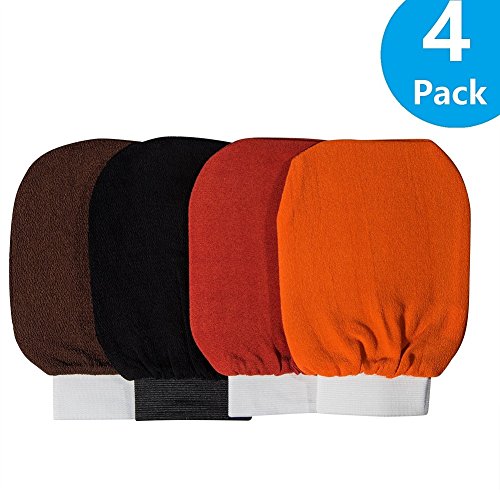 4 Pack Exfoliating Hammam Gloves Mitten Remove Dead Skin Bath Body Scrub Mitt, Deep Exfoliation Glove Skin Exfoliator Mitt.