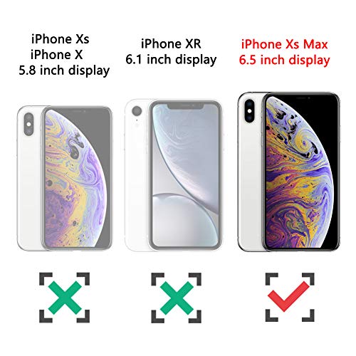 Urvoix for iPhone Xs Max Case, 2 in 1 Premium Leather Wallet Multi-Functional Handbag Detachable Magnetic Cover with Clutch Strap Zipper Flip Card Holder for iPhone Xs Max(6.5-inch Screen), Black