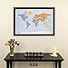 Push Pin Travel Maps - Blue Oceans World with Black Frame- 27.5
