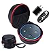 For Echo Dot / All-New Echo Dot 2 (2nd Generation) Portable Hard Carrying Case Travel Bag Protective Pouch Box -Extra Room for USB Cable and Wall Charger (Black+Red)