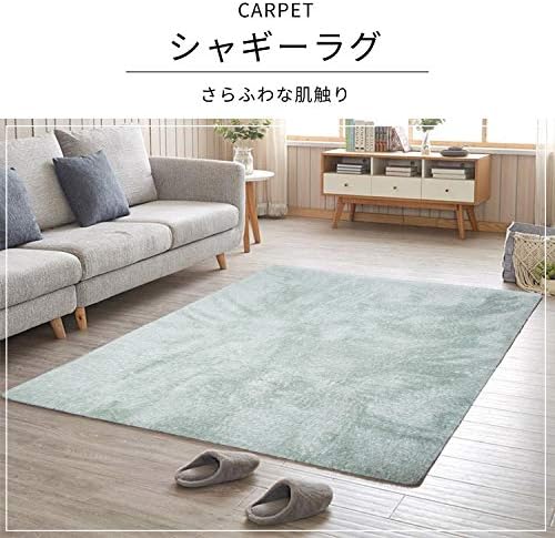Anna S ラグ カーペット 洗える シャギーラグ 長方形 リビングラグ ラグマット 四角 ベッドルームラグ 折り畳み痕なし 防ダニ 耐摩耗性 防音 オールシーズン 0 250cm ミックスライトグリーン