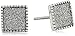 Amazon Collection Sterling Silver Glitter Square Stud Earrings