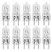 10 Pack-G8 50W 120V Halogen Light Bulbs JCD Type 110v 130v 50 Watt T4 G8 Under Cabinet Puck Lamp 120 Volt Undercabinet Microwave Oven Stove Top Kitchen Appliance Replacement Lighting Bi Pin Clear Lens