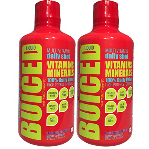 BUICED Liquid Multivitamin Fruit Punch - 2 Pack, Gluten Free, GMO Free, Allergen Free, Soy Free, BPA Free.