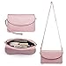 befen Full Grain Leather Wristlet Clutch Crossbody Phone Wallet, Mini Cross Body Bag with Shoulder Strap/Wrist Strap/Card Slots - Mauve