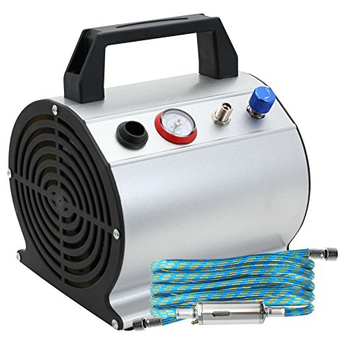 PointZero Multi-Purpose Single-Action Airbrush & Compressor Kit w/ 4 Createx Colors Paints
