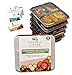 Emerald Living 5 Piece 3 Compartment BPA Free Meal Prep, Reusable Plastic Food Storage Containers with Lids, Stackable, Microwavable, Freezer and Dishwasher Safe Lunch Box Set and EBook, 36 oz.