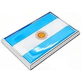 Perdecor Argentina Flag Sticker Emblem Argentine Decal Car Chrome Flags, 2 Pack, 3 x 2 inches