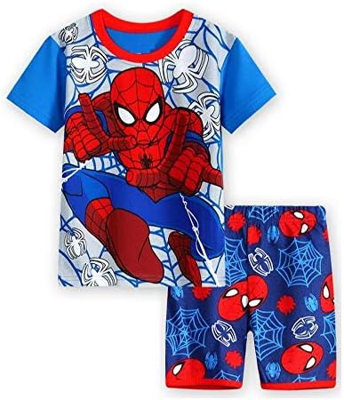 Fribro Superhero Sleepwear Sports Cotton PJS Spider-Manchildren's Boys Pajamas