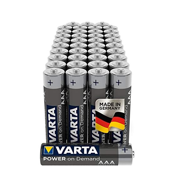 VARTA Batterien AAA, 40 Stück, Power on Demand, Alkaline, 1,5V, Vorratspack in umweltschonender Verpackung, ideal für Computerzubehör, Smart Home Geräte