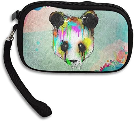 Colorful Crying Panda Head Funny Coin Purse Wallet Wristlet Pouch Coin Wallet Zipper Change Holder