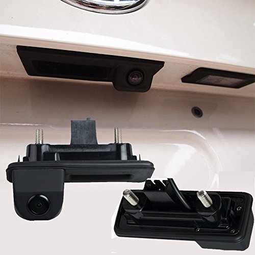 Misayaee Car Tailgate Handle Backup Rear View Parking Camera for VW Octavia MK2 5E / Octavia 2 Rapid Roomster Superb Yeti Fabia Y6 Octavia II 1Z5 Audi A1 ((Model B=Rectangular Interface Version))