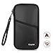Fireproof Family Travel Itinerary Passport Holder Wallet Travel Accessories RFID Blocking Document Organizer Case with Strap for Women & Men