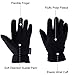 OZERO Winter Gloves for Men Women: -20F Deerskin Waterproof Windproof Leather Polar Fleece Cotton Warm Thermal Insulated Womens Mens Gloves Winter Work Running in Cold Weather-XL Denim Black