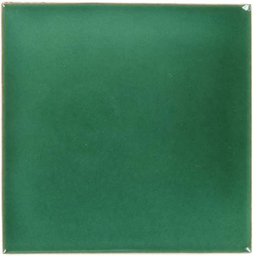 Box of 9-4¼ x 4¼ Verde Hoja - Talavera Mexican Ceramic Tiles
