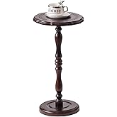 HuiDao 100% Solid Wood Round Side Table, Small Drink Table for Small Spaces, Modern End Table Accent Nightstand for Bedroom, 