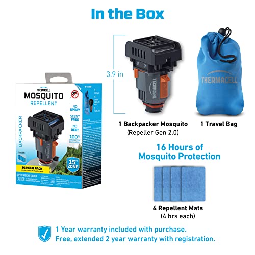 Thermacell Backpacker Mosquito Repeller, Gen 2.0, Runs on Camping Fuel
