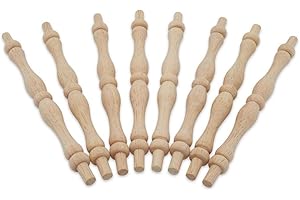 Wooden Baluster Spindles 5-3/4", Pack of 10 Oak Wood Spindles for Crafts, Woodworking, and Furniture, by Woodpeckers