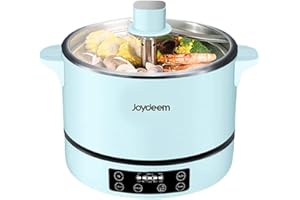 Joydeem Smart Lifting Electric Hot Pot, Steamer and Low Sugar Rice Cooker, Shabu Shabu Hot Pot, Food Grade Stainless Steel, 1500W, 4L