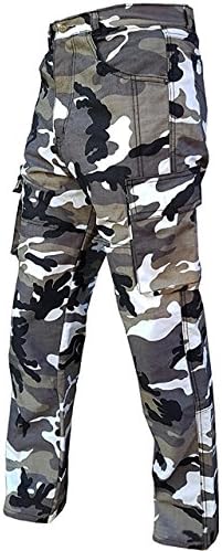 Mistere Handsome Men's New BG Cargo Camo Kevlar Motorcycle Jeans CE Armoured Grey Camo30 Regular