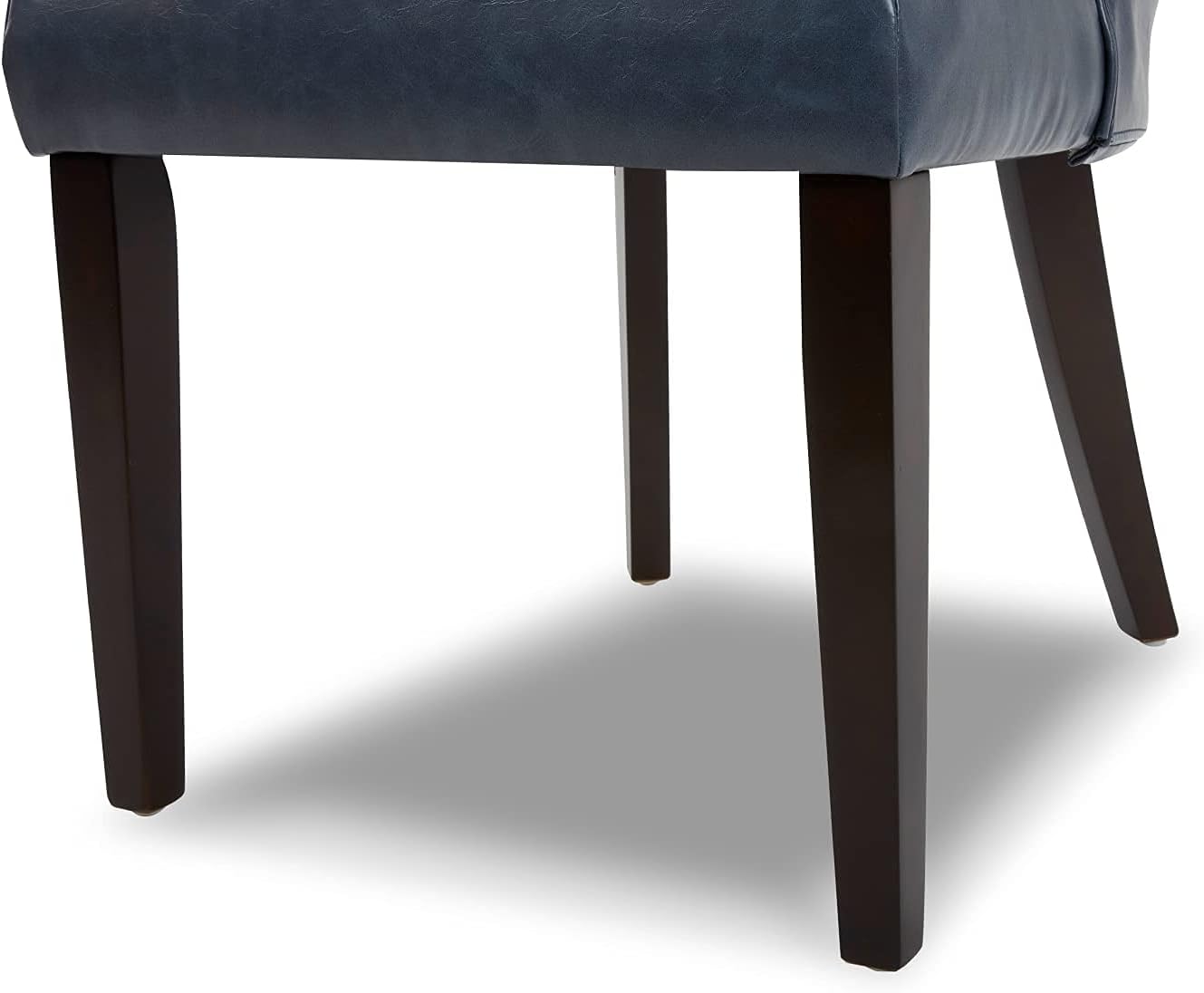 CHITA Dining Room Chairs, Leather Upholstered Tufted Kitchen Mid-Century Modern Padded Natural Chair-Dark Blue - Chairs