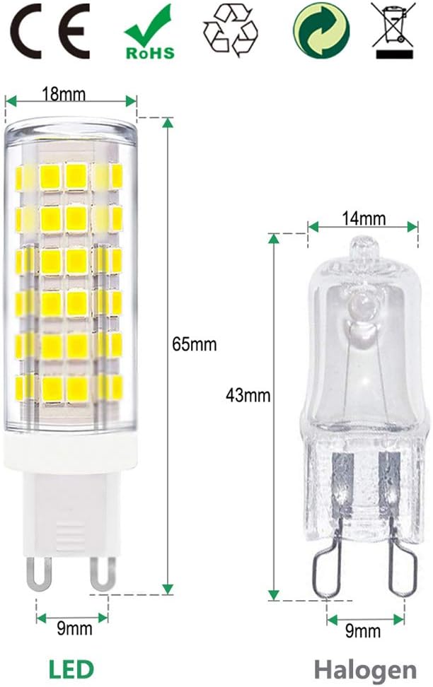 ZFQ G9 LED Bulb 9W, Cool White 6000K, G9 LED Light Bulbs, Equivalent 90W Halogen, Energy Saving Bulb, 900LM, 360° Beam Angle - Image 3
