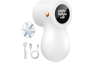 𝗥𝗲𝗰𝗵𝗮𝗿𝗴𝗲𝗮𝗯𝗹𝗲 Fabric Shaver, coldSky Lint Remover for Clothes with 3 Replaceable Blades, Electric Lint Shaver with Digital Display, 3-Speeds Defuzzer for Removing Fuzz and Pill from Sweater
