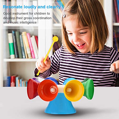 Hand Percussion Bells, 8 Note Diatonic Metal Musial Bells Musical Learning Toy for Kids, Children and Toddlers
