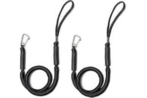 NIUTRIP Bungee Cord Dock Line with Stainless Steel Clip Boat Rope Mooring String with Foam Float for Docking,Kayak,Watercraft,SeaDoo,Jet Ski,Pontoon,Canoe,Power Boat Accessory,4-5.5ft,2 Pack