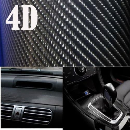 4D Glossy Black Carbon Fibre Vinyl Wrap Gloss Sheet Air Free (2m x 1.52m)