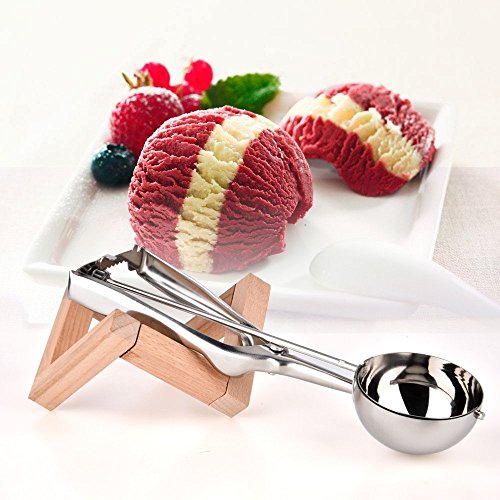 Ice Cream Scoop, Hisome 3PCS Stainless Steel Trigger Kitchen Scoop for Melon Baller, Baking, Fruit Salad Scoop, Cookie Scoopper, Spoon Kit - Thumbnail 4