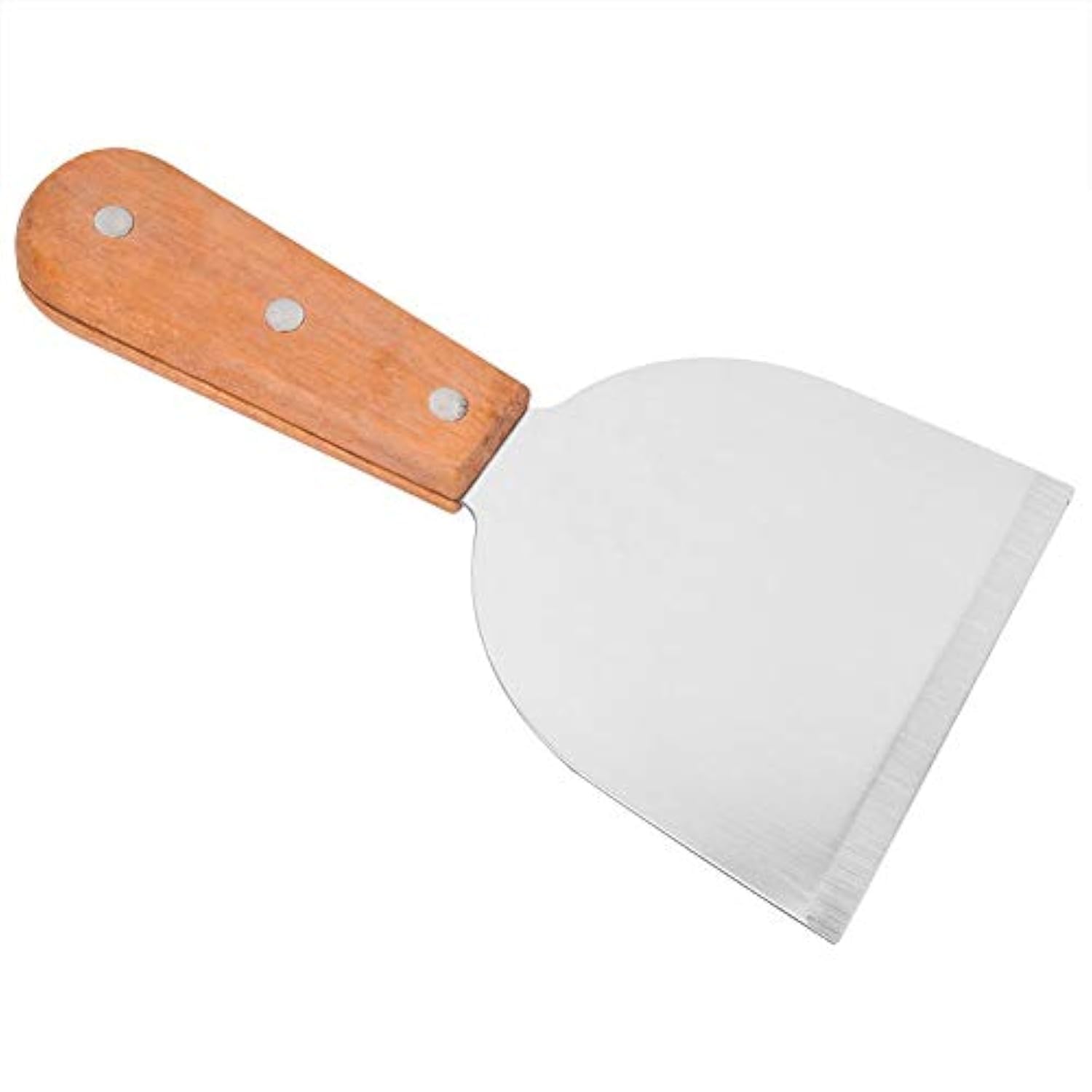 Stainless Steel BBQ Spatula,Wooden Handle Cake Shovel Pie Steak Pizza Fried Shovel Grill Scraper,Teppaniyaki Spatulas,for Barbecues,Parties,Families