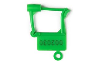 SSSEALTAG Plastic Padlock Seals Tags Disposable Self-Locking Numbered Tag Tamper Proof Security Padlocks Lable for Water/Electricity Meter Luggage, Bag, Clothes, Shose(Green,100pcs)