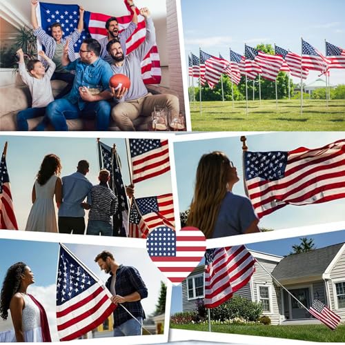 DERJLY American Flag 3x5 Ft Outdoor: All Weather High Wind US Flag Duty Heavy Tearproof Spun Polyester Sided Embroidered Star Brass Grommets Waterproof Tough