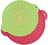 3 in 1 Silicone Splatter Screen - 2 Pack Set of Red and Green 9 and 11 Inch Diameters