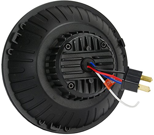 Vision X Lighting (XMC-7RD) 7" Round Vortex Motorcycle LED Headlight w/ Low-High-Halo, Single Light, Polished Chrome Face