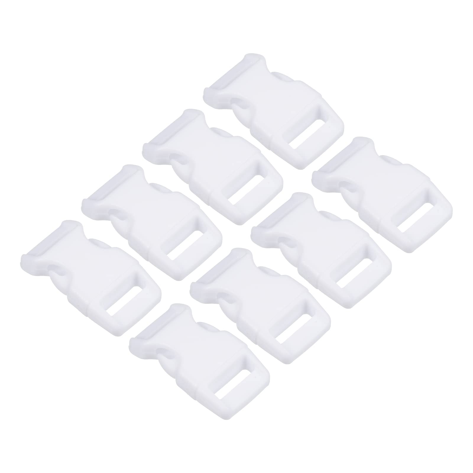PATIKIL Plastic Buckles, 8 Pack Quick Side Release Clips for Strap, Webbing, Belt, Crafting, Backpack Repair, Sewing Projects, White, 16mm