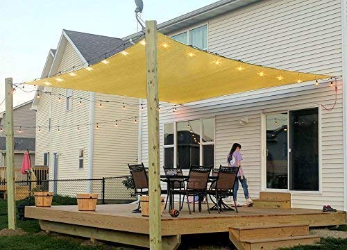 Rectangle Sun Shade Sail Canopy, 6′ x 8′ Patio Shade Cloth Outdoor Cover – UV ...