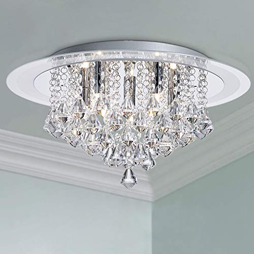 Bestier Modern Chroom Kristal Regendruppel Inbouw Kroonluchter Verlichting LED Plafondlamp Armatuur Lamp voor Eetkamer… - Afbeelding 7