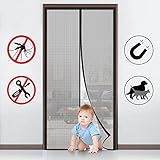 FabricMCC Magnetic Screen Door, Magnets Snap Shut Automatically, Heavy Duty Instant Mesh Screen Door for Any Household