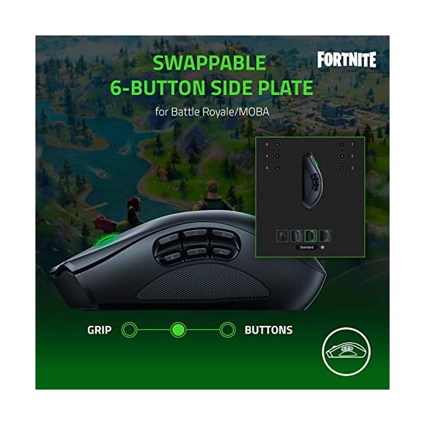 Razer Naga Pro - Modular Wireless Gaming Mouse with Interchangeable Side Panels (19 + 1 Programmable Buttons, Optical…