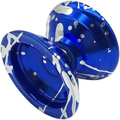 Yowanted Blue Silver Aluminum Alloy Metal Bearing High Speed Professional Yo-Yo Toys Unresponsive YoYo Ball - 3 Strings 1 YoYo Glove