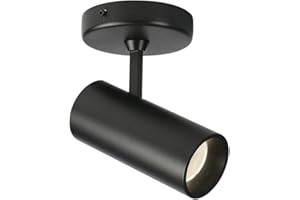 A AISILAN Aisilan Ceiling Spotlight 12W COB Adjustable 90° Degrees Anti-Glare Directional Modern LED for Indoor Foyer Living Room Natural White 4000K Black Aluminum